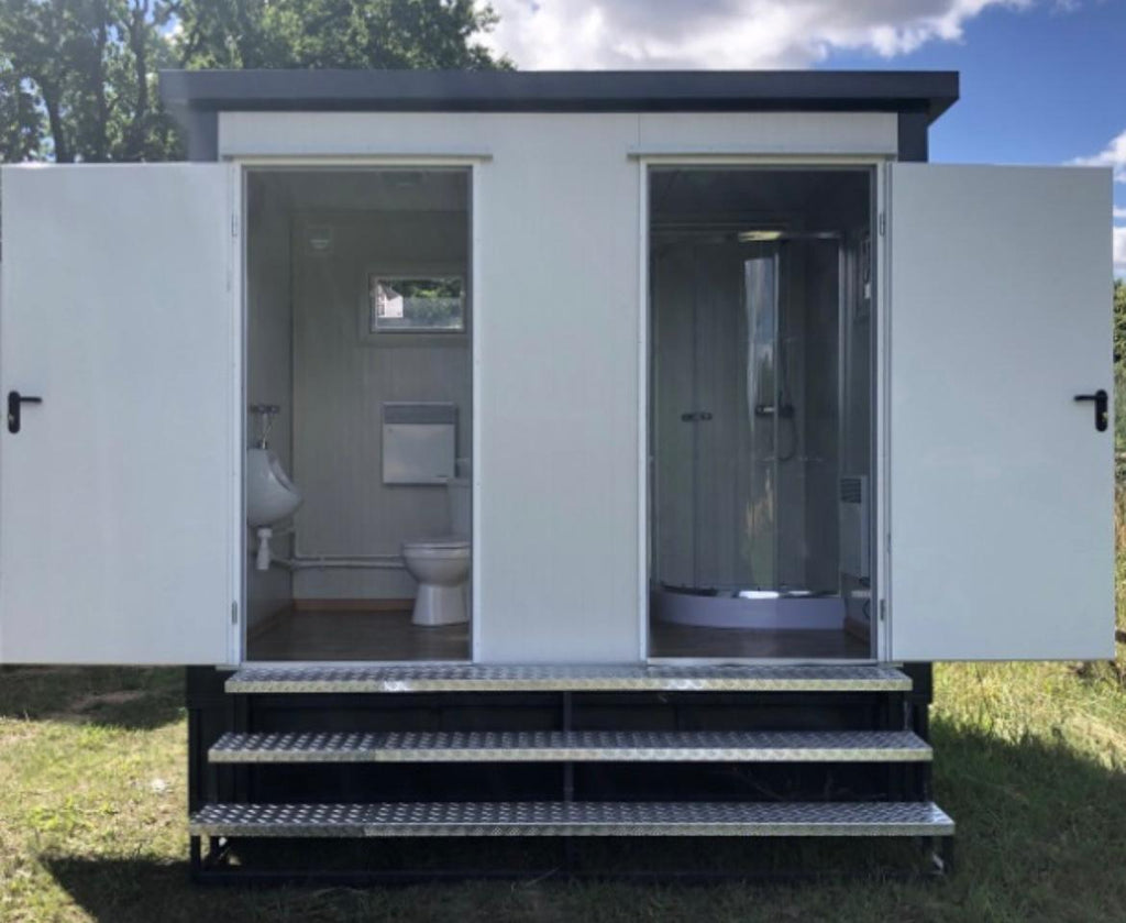 CONTENEDOR SANITARIO + WC + DUCHA + CISTERNA